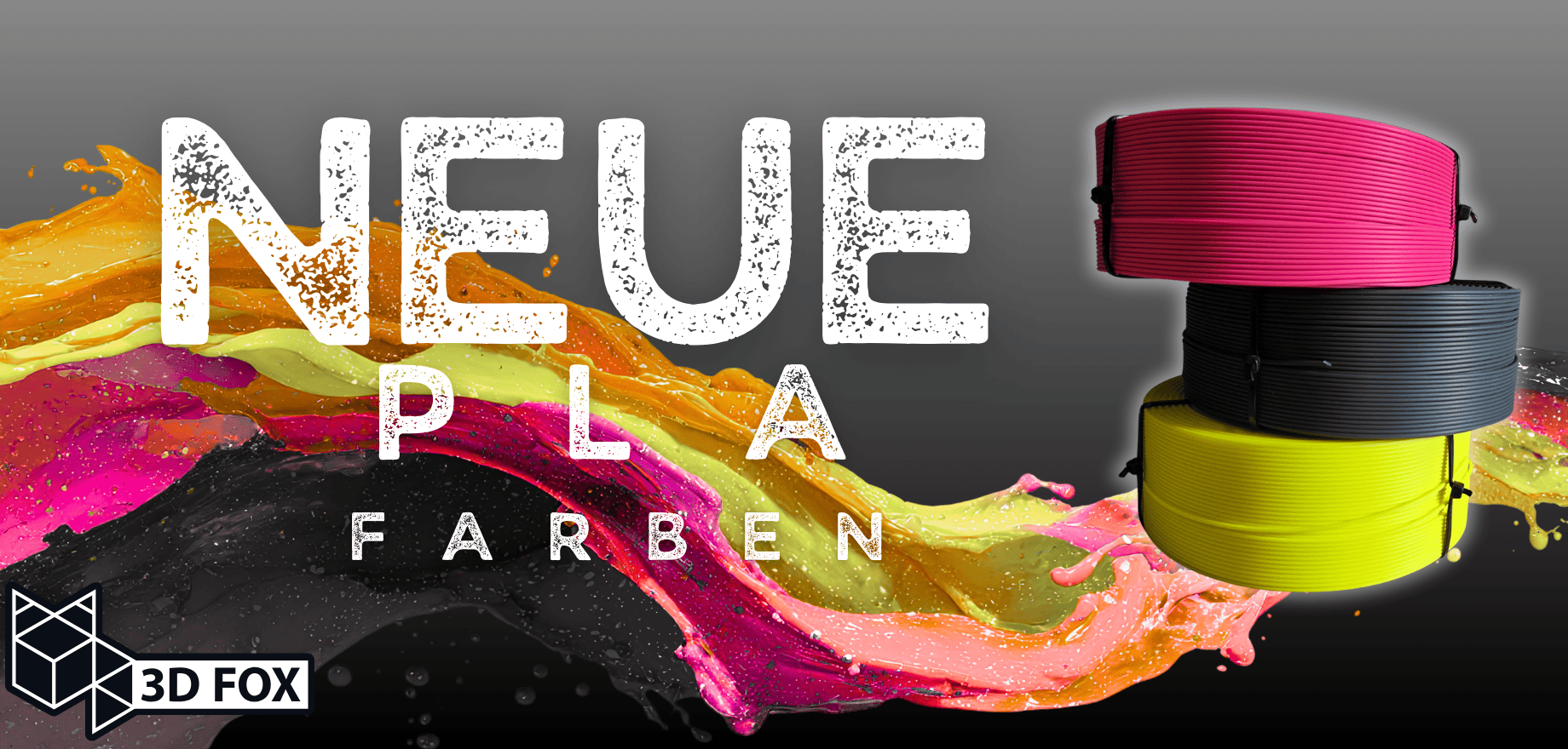 Nové barvy PLA - žlutá fluo, antracit, růžová