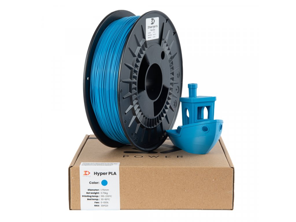 3DPower HyperPLA 0,75 kg - MODRÁ VODA (WATER BLUE)