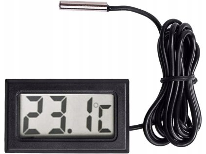 Presny elektronicky teplomer s digitalnim LCD displejem a sondou citelny displej