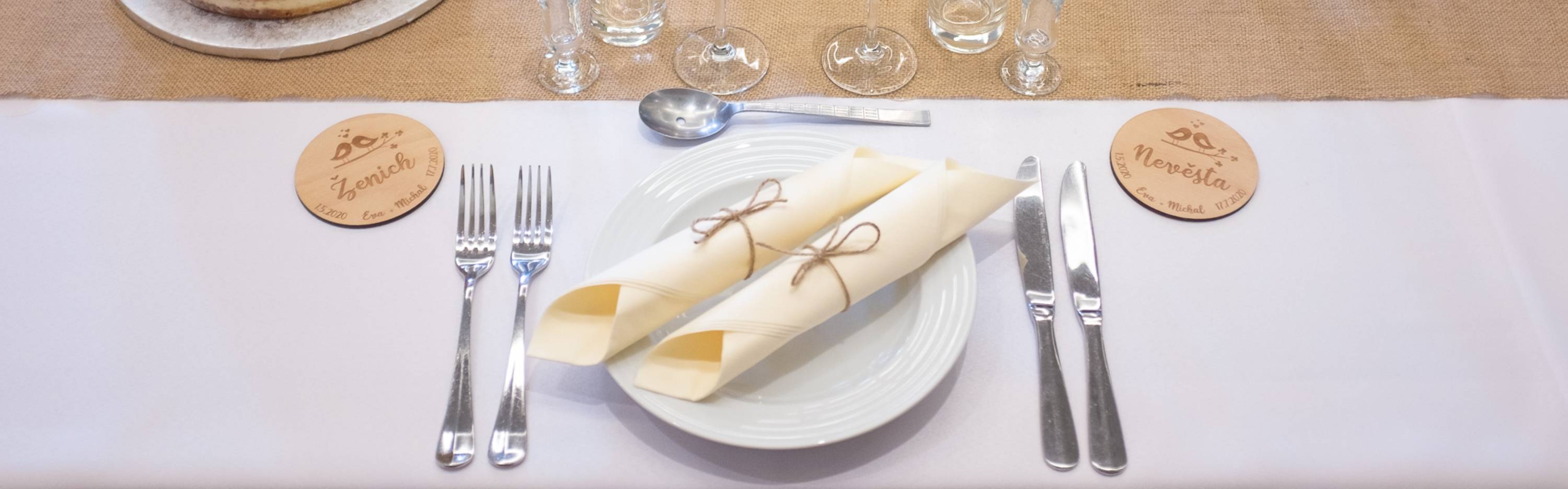 Svatební podtácky se jmény