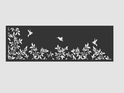 Design Fence Panel, Infill - Plants and Birds