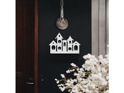 Kovový věšák - Domečky II