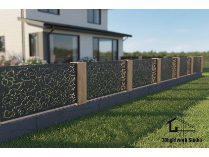 Kovová plotová výplň vzor Abstrakt 9 ( barva: černá, polomat)