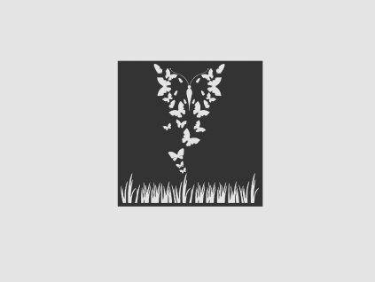 Designový plotový dílec, výplň - Motýli