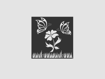 Design Fence Panel, Infill - Butterflies and Flower