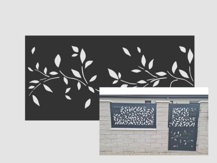 Designový plotový dílec, výplň - Listy 18