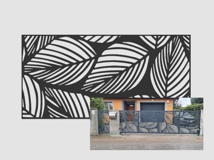 Design Fence Panel, Infill - Leaves 16