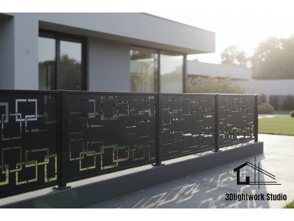 Kovová plotová výplň vzor KUBY 2 ( barva: černá, polomat)