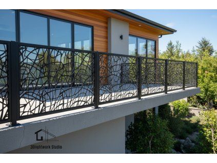 Kovová plotová výplň vzor Abstrakt 16 ( barva: černá, polomat)