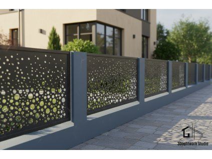 Kovová plotová výplň vzor Abstrakt 23 ( barva: černá, polomat)