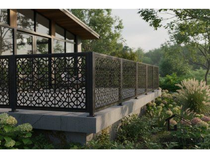 Kovová plotová výplň vzor Kaleidoskop ( barva: černá, polomat)