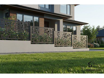 Kovová plotová výplň vzor KUBY ( barva: černá, polomat)