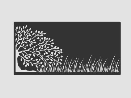 Design Fence Panel, Infill - Tree and Grass