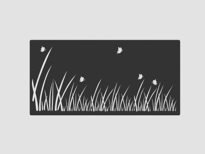 Design Fence Panel, Infill - Grass and Butterflies