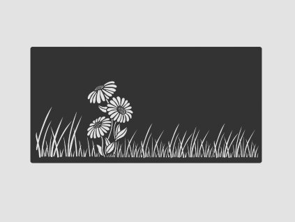 Design Fence Panel, Infill - Flower and Grass