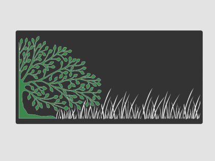 Design Fence Panel, Infill - Tree and Grass 3D