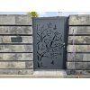 Kovový plotový dílec se vzorem Strom a ptáci 2 (výplň na míru)
