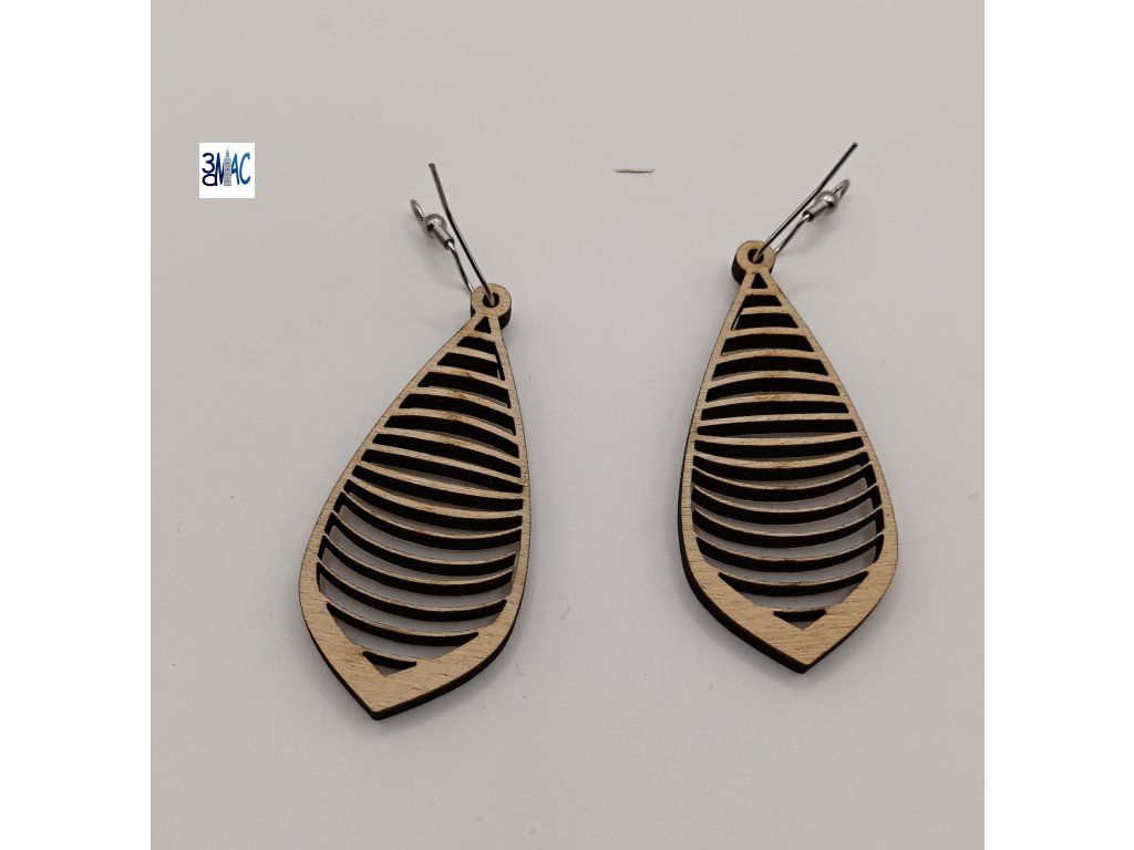 Dřevěné náušnice Cellular Design – Bříza (5 cm) – Regionální produkt