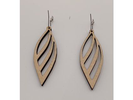 Dřevěné náušnice Elegance Line – Bříza (6 cm) – Regionální produkt