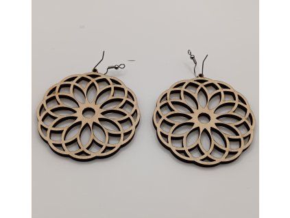Dřevěné náušnice Dynamic Flow – Bříza (6 cm) – Regionální produkt