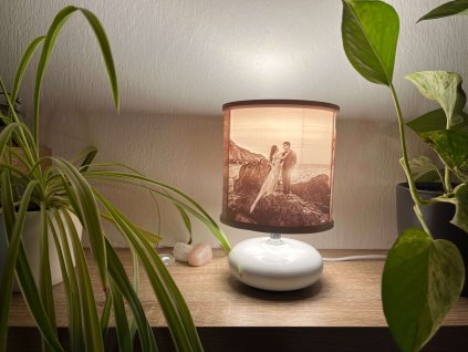 Lampička z vlastní fotografií bílá keramická malá 1