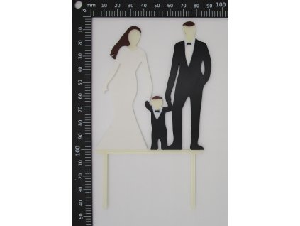 Zápich do dortu svatební s dítětem barevný