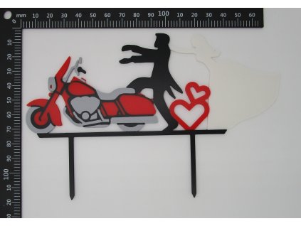 Zápich do dortu svatební s motorkou