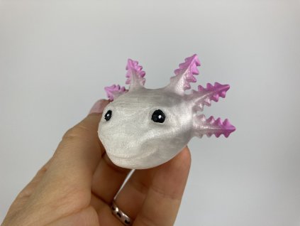 Magnetka na lednici - hlava Axolotla S -  čirá