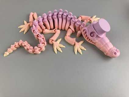 Flexi kostěný krokodýl s kloboukem L