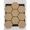 Dub světlý, akustický 3D panel Hexagon, 63 x 76,8 x 1,9 cm, dřevěná dýha