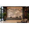 3DP light panely světlý beton interiér recepce designového studia