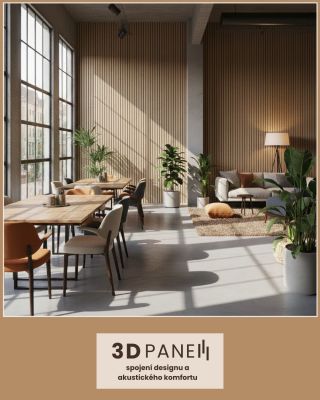 Design, který zahřeje Struktura, přírodní tóny, hra světla. To jsou prvky, díky kterým působí prostor útulně i moderně...