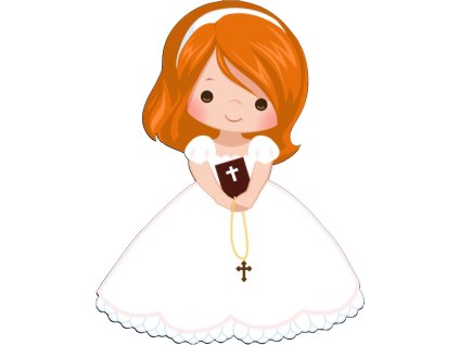 Dievčatko červenovlaska Prve sväté prijimanie