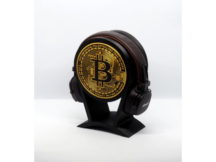bitcoin personalizovany cierny stojan na sluchadla so symbolmi bitcoinu a blockchainu (18)