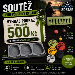 🎣 SOUTĚŽ O POUKAZ 500 Kč NA NÁKUP! 🎣 Vyhraj poukaz v hodnotě 500 Kč na nákup na www.3dstar.cz 🐟 Jak se zapojit? ✅ Sleduj...