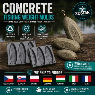 Concrete Fishing Weight Moulds Create your own professional fishing weights with reusable 3D printed moulds. ✔ Durable...