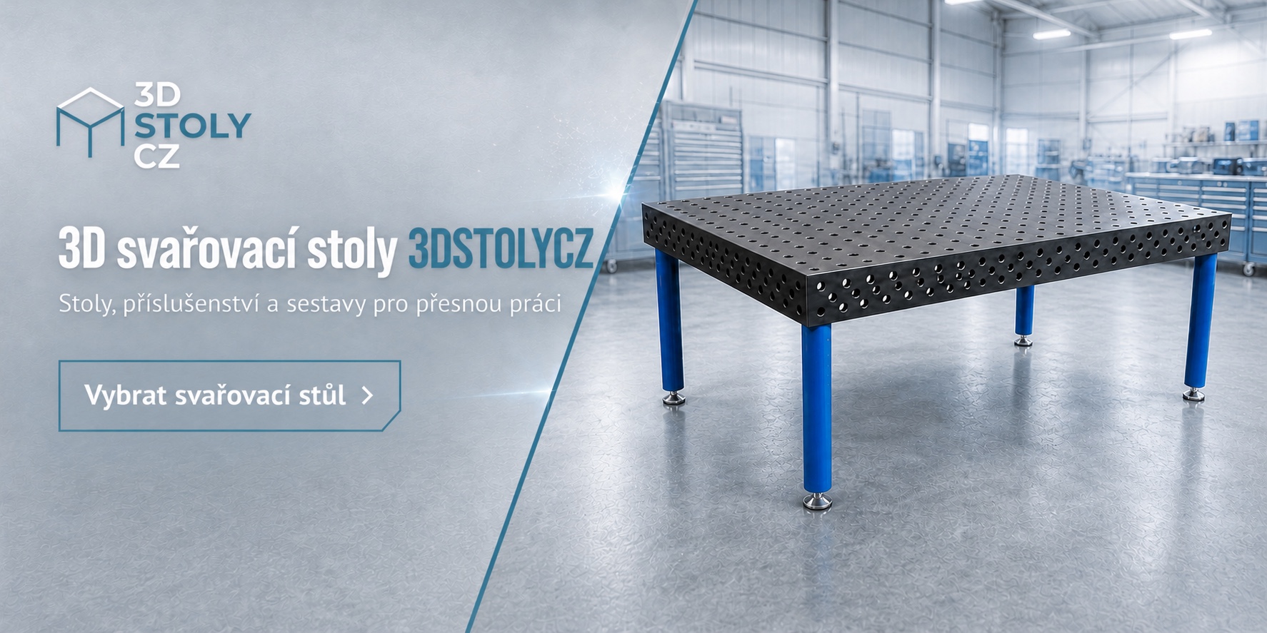 3D svařovací stůl 3DSTOLYCZ v profesionální dílně