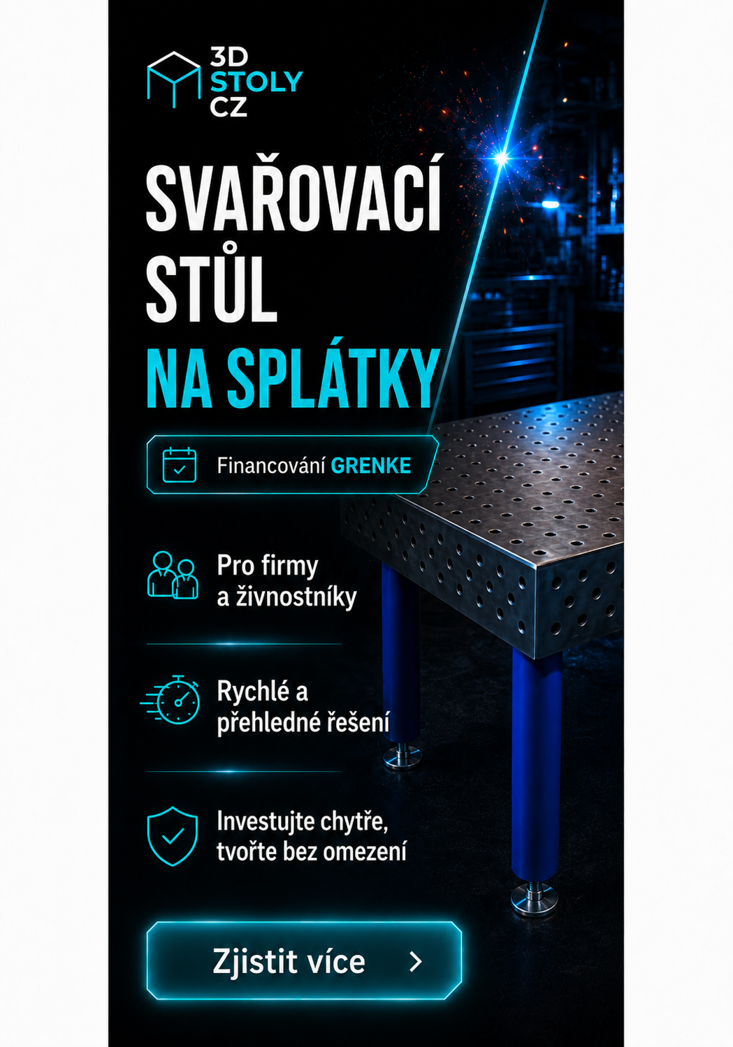 Financování GRENKE pro svařovací stoly 3DSTOLYCZ – svařovací stůl na splátky pro firmy a živnostníky
