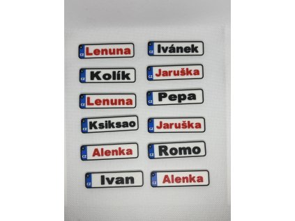 Klíčenky ve stylu SPZ