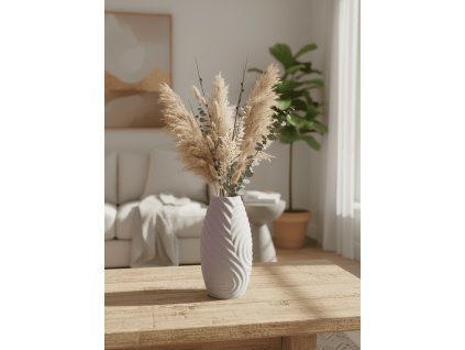 designova vaza s elegantnim reliefem v interieru