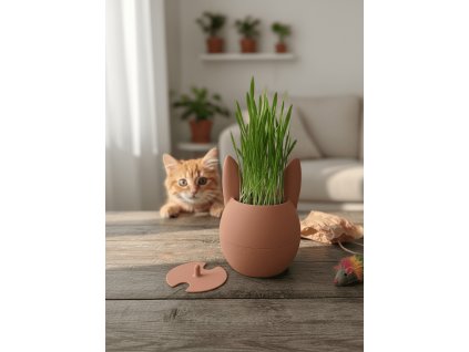 3d tisteny kvetinac bunnypot pro kocky a bylinky