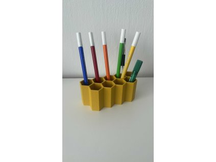 stolni organizer zluty hexagon pro tuzky ecofriendly