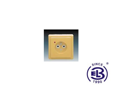 Zásuvka jednonásobná s ochranným kolíkem, s ochranou před přepětím Classic, béžová, řazení 2P+PE, 5597-2389D2 ABB