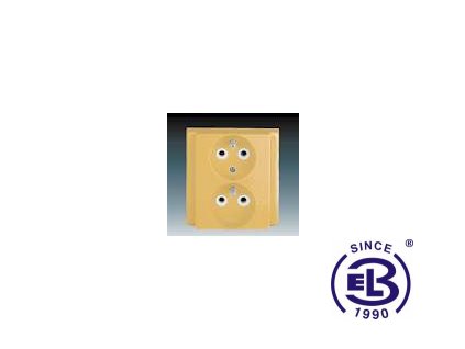 Zásuvka dvojnásobná polozapuštěná s ochrannými kolíky Classic, béžová, řazení 2x(2P+PE), 5512-2249D2 ABB