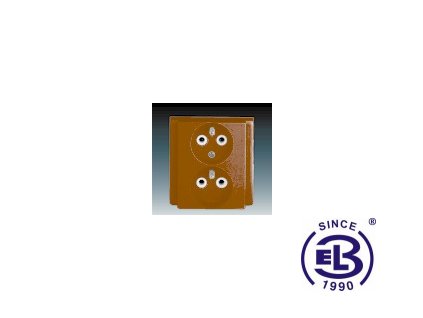 Zásuvka dvojnásobná polozapuštěná s ochrannými kolíky Classic, hnědá, řazení 2x(2P+PE), 5512-2249H3 ABB