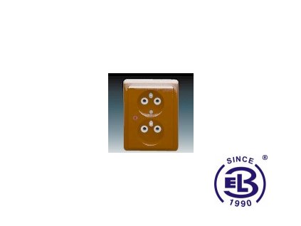 Zásuvka dvojnásobná s ochrannými kolíky, s ochranou před přepětím Classic, hnědá, řazení 2x(2P+PE), 5592C-2349H3 ABB
