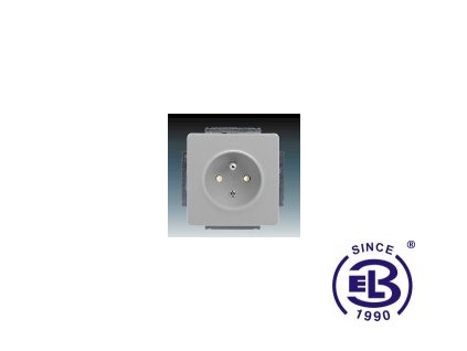 Zásuvka jednonásobná s ochranným kolíkem, s clonkami Swing/Swing L, světle šedá, řazení 2P+PE, 5518G-A02359S1 ABB