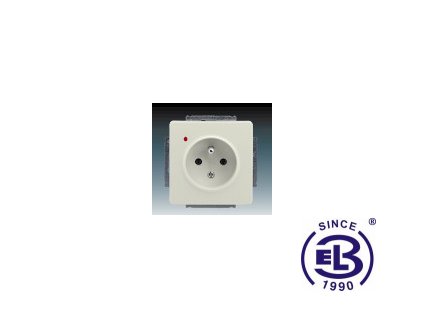 Zásuvka jednonásobná s ochranným kolíkem, s ochranou před přepětím Swing/Swing L, krémová, řazení 2P+PE, 5598G-A02349C1 ABB