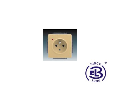 Zásuvka jednonásobná s ochranným kolíkem, s ochranou před přepětím Swing/Swing L, béžová, řazení 2P+PE, 5598G-A02349D1 ABB