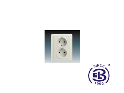 Zásuvka dvojnásobná polozapuštěná s ochrannými kolíky Swing/Swing L, krémová, řazení 2x(2P+PE), 5512G-C02249C1 ABB